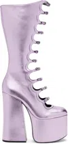 Marc Jacobs Purple 'the Metallic Kiki' Knee High Boots In 533 Lilac