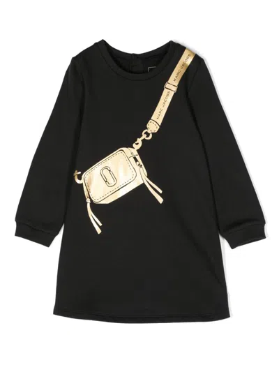 Marc Jacobs Babies' Purse-print Dress In Black