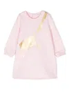 Marc Jacobs Pink Dress For Baby Girl With Bag Print In Pink