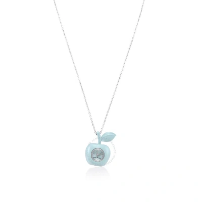 Marc Jacobs Quartz Pale Blue Apple Bauble Ladies Watch Necklace Mj0120190886 In Apple / Blue / Silver