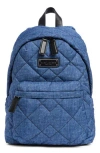 Marc Jacobs Quilted Denim Effect Nylon Backpack In Blue