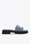 Marc Jacobs The Quilted Denim Slides In Blue