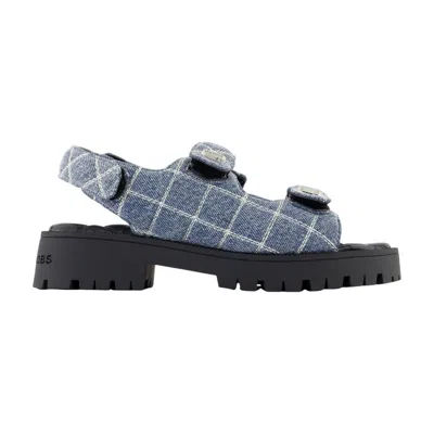 Marc Jacobs Quilted Denim Sandals In Black