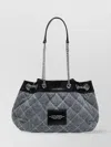 Marc Jacobs Quilted Denim Shoulder Bag In Gray