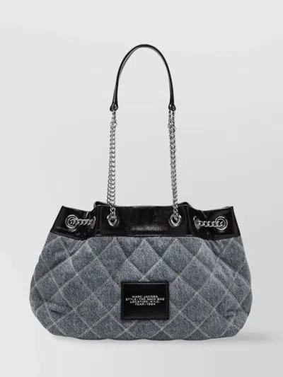 Marc Jacobs Quilted Denim Shoulder Bag In Gray