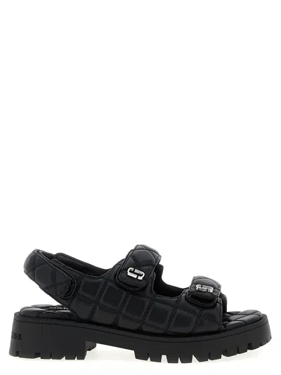 Marc Jacobs Quilted Lamb Leather Sandals In Black