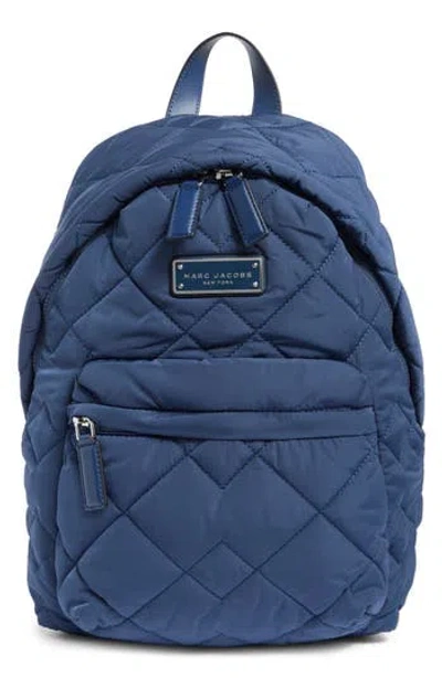 Marc Jacobs Quilted Nylon School Backpack In Blue