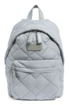 Marc Jacobs Quilted Nylon School Backpack In Rock Grey