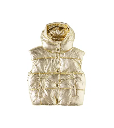 Marc Jacobs Kids' Quilted Puffer Waistcoat In Gold