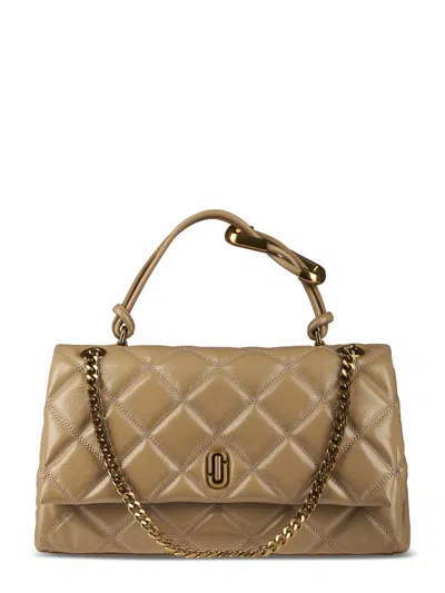 Marc Jacobs Quilted Shoulder Bag With Dual Chain Strap And Structured Silhouette In Brown