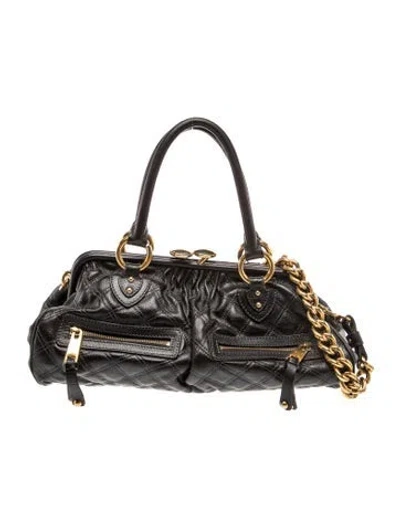 Pre-owned Marc Jacobs Quilted Top Handle Bag In Black