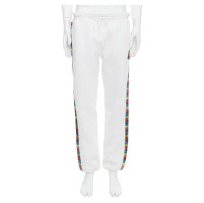 Pre-owned Marc Jacobs Rainbow Sequins Trim Drawstring Jogger Sweat Pants M In Gray