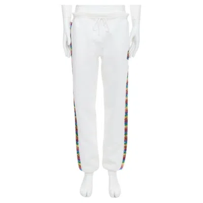 Pre-owned Marc Jacobs Rainbow Sequins Trim Drawstring Jogger Sweat Pants M In Gray