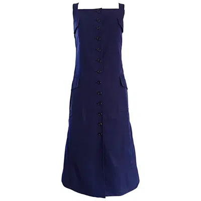 Pre-owned Marc Jacobs Rare 1990s  Navy Blue Avant Garde Vintage Parachute Shirt Cargo Dress