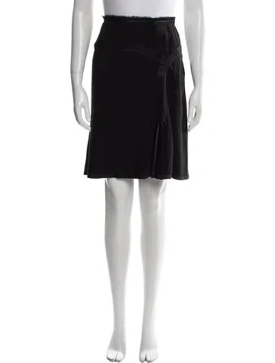 Pre-owned Marc Jacobs Raw-edge Trim Knee-length Skirt In Black
