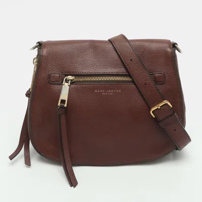 Pre-owned Marc Jacobs Recruit Saddle Burgundy Leather Shoulder Bag