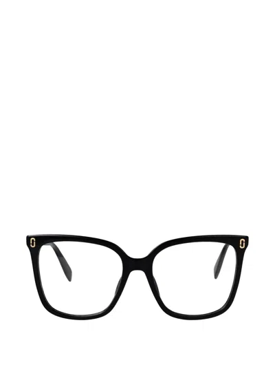 Marc Jacobs Rectangle Logo Glasses In Black