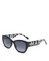 Marc Jacobs 807s Acetate Rectangle Sunglasses In Black/smoke