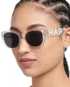 Marc Jacobs 807s Acetate Rectangle Sunglasses In Crystal/gray