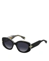 Marc Jacobs 56mm Gradient Rectangular Sunglasses In Black/gray Gradient