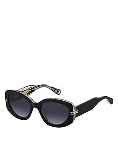 Marc Jacobs 56mm Gradient Rectangular Sunglasses In Black/gray Gradient