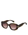 Marc Jacobs Rectangle Sunglasses, 56mm In Havana/brown Gradient