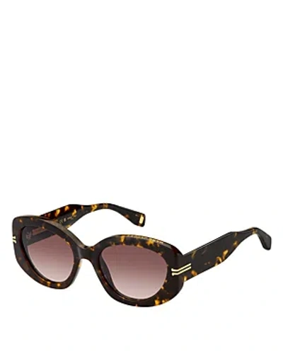 Marc Jacobs Rectangle Sunglasses, 56mm In Havana/brown Gradient
