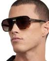 Marc Jacobs Rectangle Sunglasses, 60mm In Matte Black