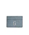 Marc Jacobs Silver 'the Galactic Glitter J Marc' Card Holder In Gray