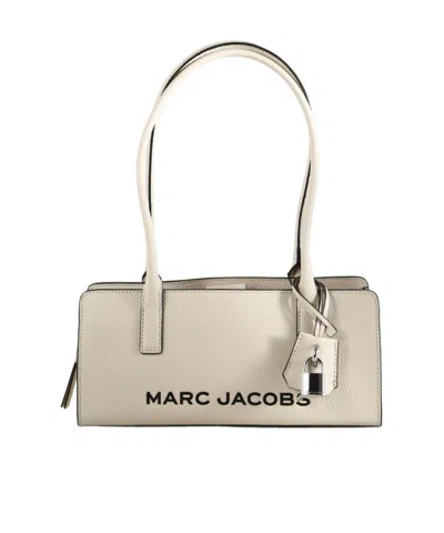 Marc Jacobs Logo-print Leather Shoulder Bag In Neutral
