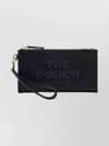 Marc Jacobs Rectangular Leather Clutch Wrist Strap In Black