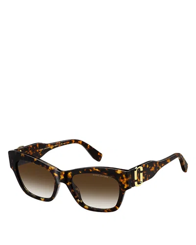 Marc Jacobs Rectangular Sunglasses, 50mm In Havana