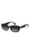 Marc Jacobs Rectangular Sunglasses, 55mm In Black