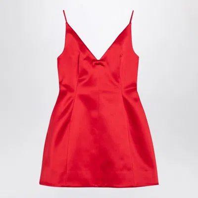 MARC JACOBS MARC JACOBS  RED SATIN MINI DRESS WITH BOW