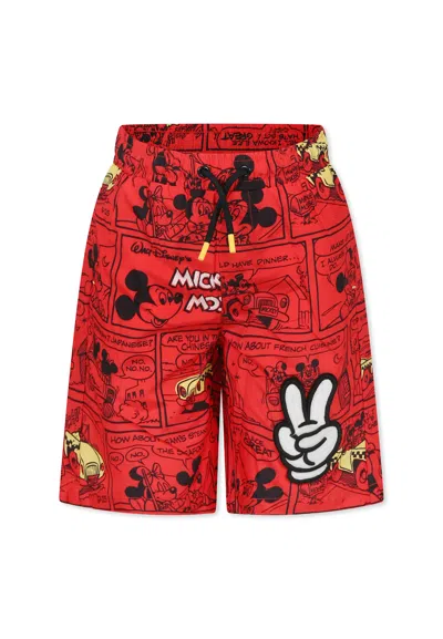 MARC JACOBS RED SWIM SHORTS FOR BOY WITH MICKEY MOUSE PRINT