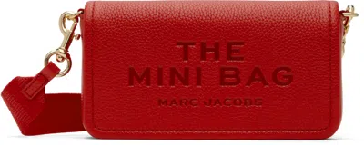 Marc Jacobs Textured Leather Mini Bag With Magnetic Closure In Red