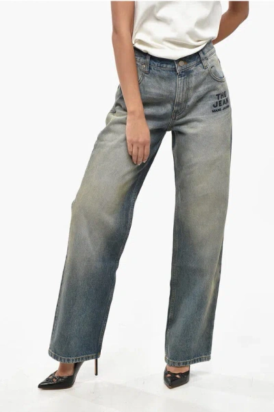 Marc Jacobs Regular Fit Jeans With Embroidered Logo 22cm In Blue