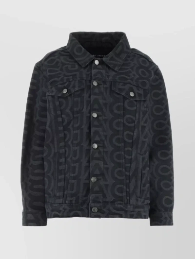 Marc Jacobs Monogram Denim Jacket In Black