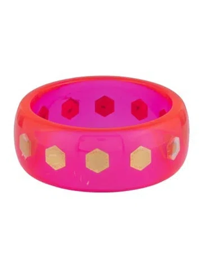 Pre-owned Marc Jacobs Resin Bangle Bracelet, 7.5" In Pink