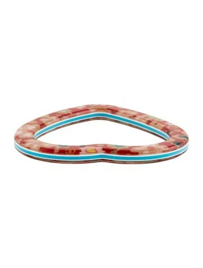 Pre-owned Marc Jacobs Resin Heart Bangle Bracelet, 6.5" In Multi