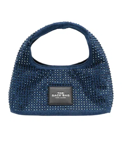 MARC JACOBS MARC JACOBS EMBELLISHED DENIM MINI SACK BAG