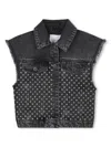 Marc Jacobs Black Vest For Girl With Flowers In Grey