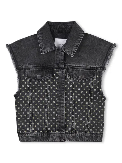 Marc Jacobs Kids' Rhinestone-embellished Vest In Black