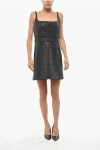 Marc Jacobs Rhinestone Mini Dress With Bow In Black