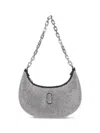 Marc Jacobs The Rhinestone Small Crystals Curve Shoulder Bag In Gray