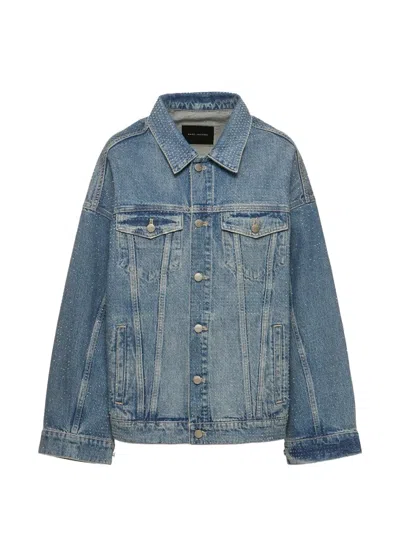 Marc Jacobs Rhinestone-embellished Denim Jacket In Blue