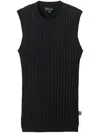 Marc Jacobs Ribbed-knit Merino Wool Top In Black