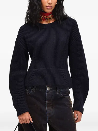 Marc Jacobs Ribbed-knit Wool Sweater In Blue