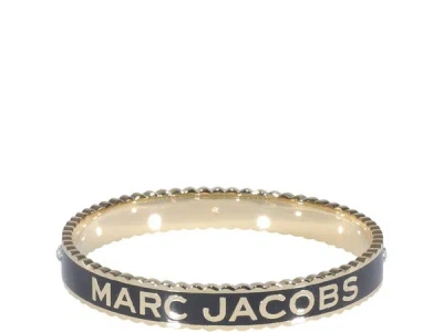 Marc Jacobs The Medallion Logo Detailed Bracelet In Black