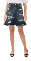 Marc Jacobs Distressed Mini Denim Skirt In Punk Indigo